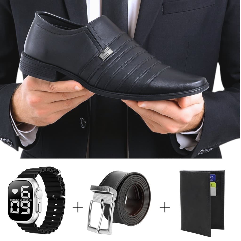 Sapato Masculino Italiano Casual Versátil Formal Sapato Social Moderno
