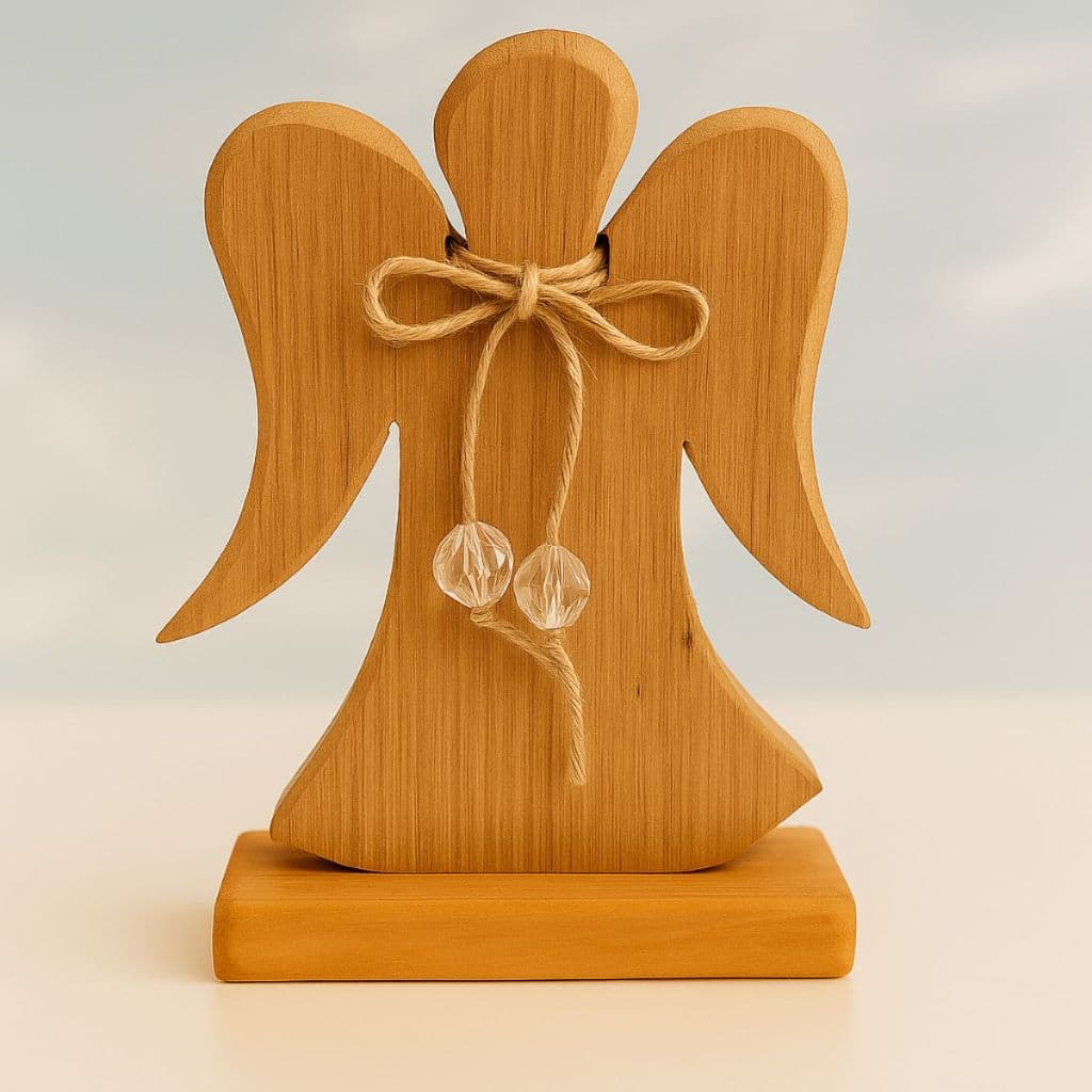 Kit Artesanato em Madeira Feito à Mão – Pica-Pau, Anjo, Crucifixo e Tábua Decorativa Premium