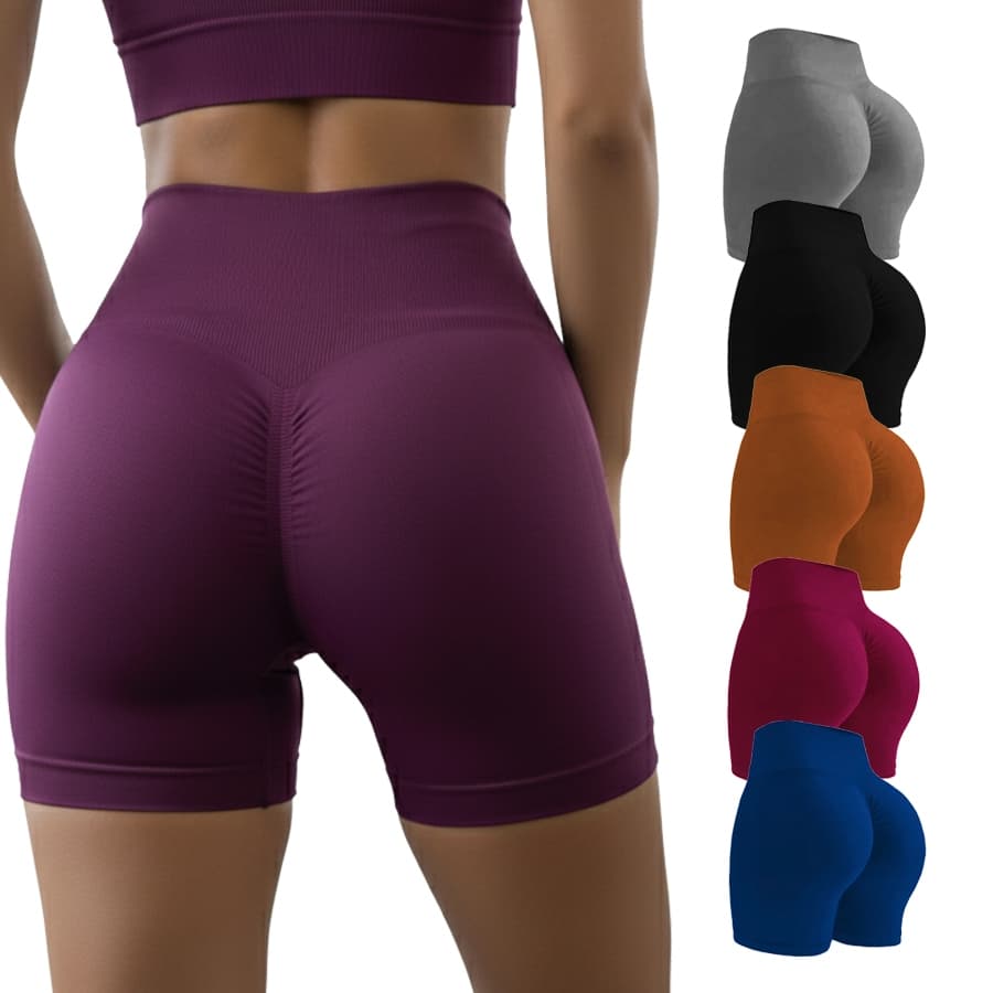 Kit 2 Short Fitness Academia Liso Empina Bumbum Cintura Alta