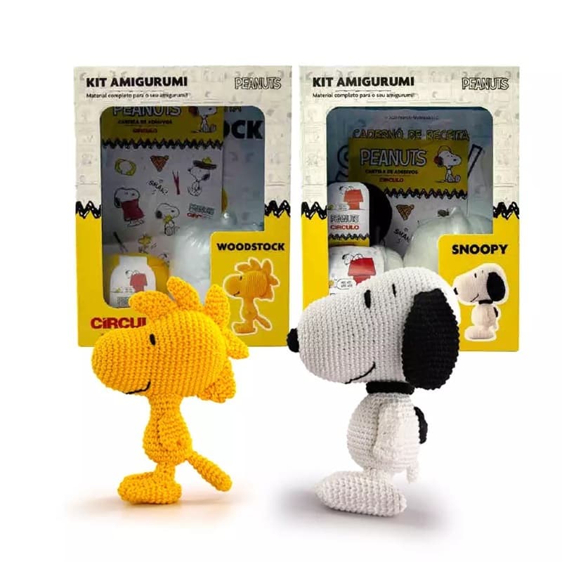 Kit Amigurumi Peanuts - Snoopy E Woodstock - Círculo