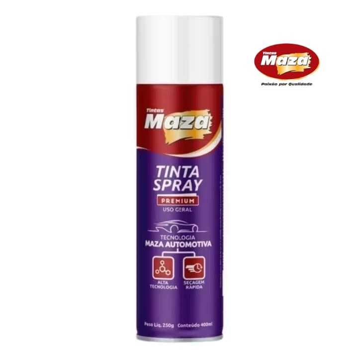 Tinta Spray Premium Uso geral Maza 400ml - Branco