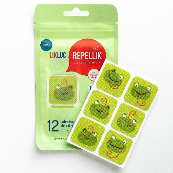 Cartela Com 12 Adesivos Repelente | Likluc | Repelente de mosquitos Repellik | adesivo infantil/bebê