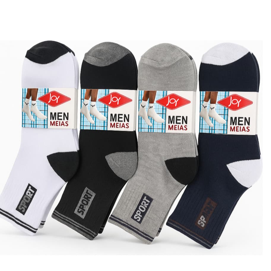 Kit Meias Masculina Cano Longo Grosso Confortável Kit com 3, 6 ou 12 pares
