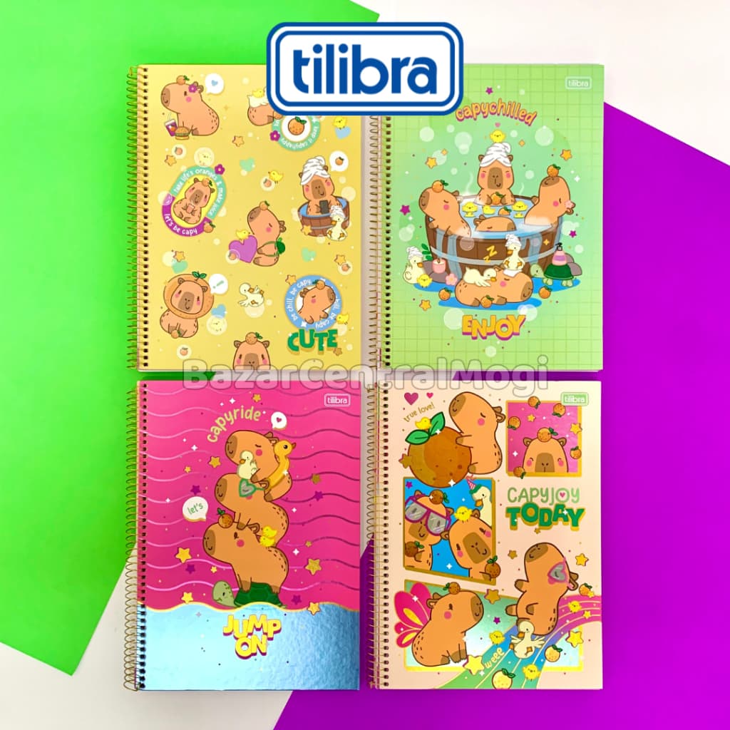 Caderno Espiral Capivara Capyclub 80 Folhas Universitário 1 Matéria Tilibra