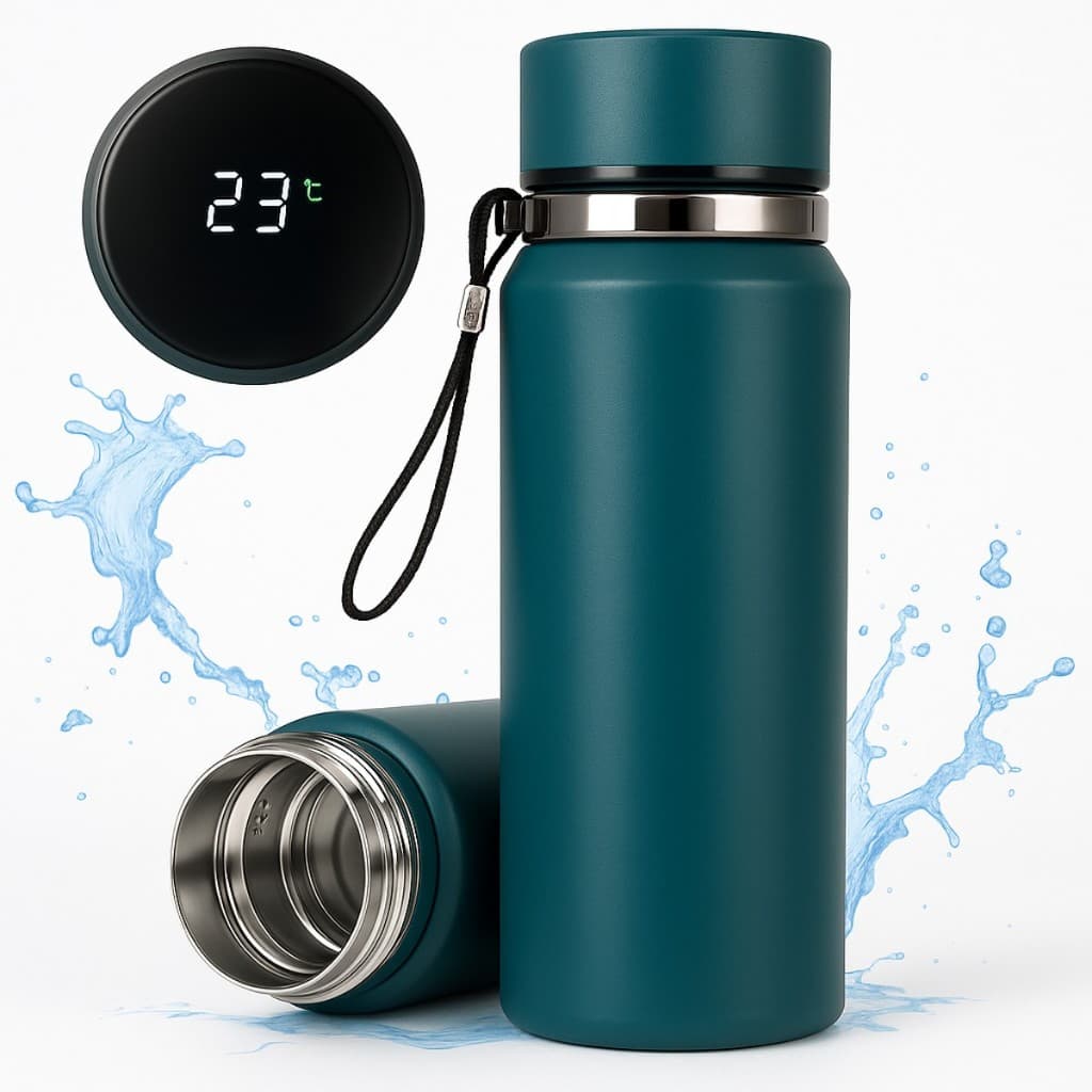 Garrafa Térmica Em Inox Inteligente Digital Portátil Viagem Academia Gelado Quente Escolar Água Chá Café