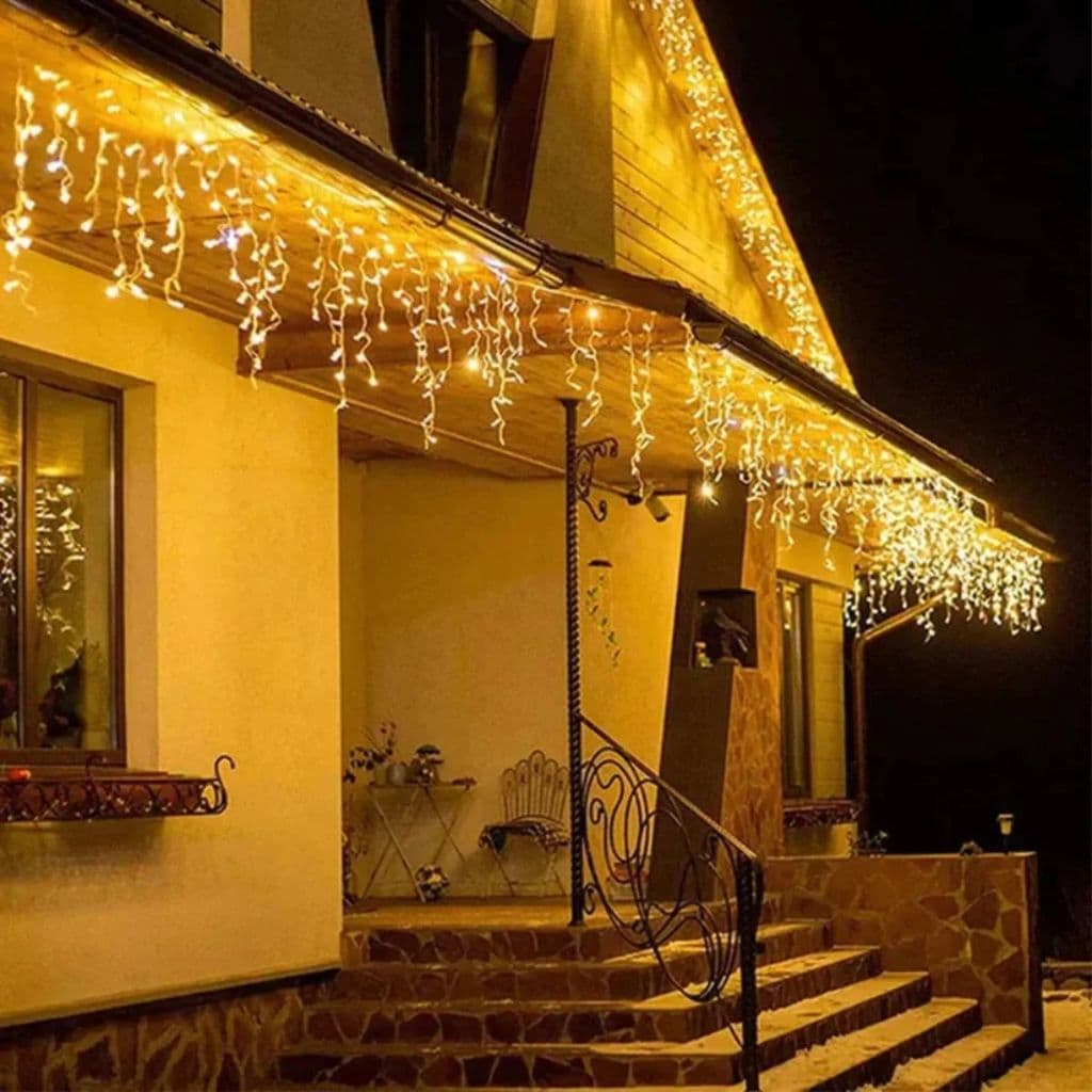 Cascata Natalina 240 LED 4,3m Pisca Pisca Decoração Natal