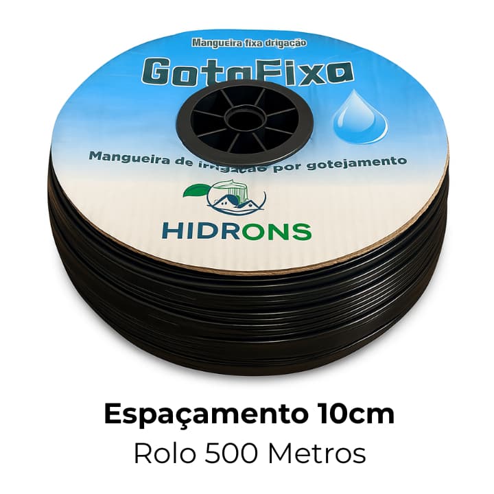 Mangueira Fita Gotejamento Rolo 500m 8 Mil Micras Espaçamento 10cm 1,38L/h Hidrons