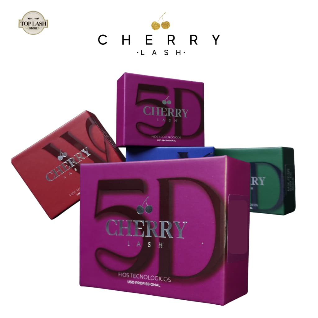 Cilios Cherry Lash Lançamento 5D mix 7-12mm Preto Curvaturas fios Tecnologicos