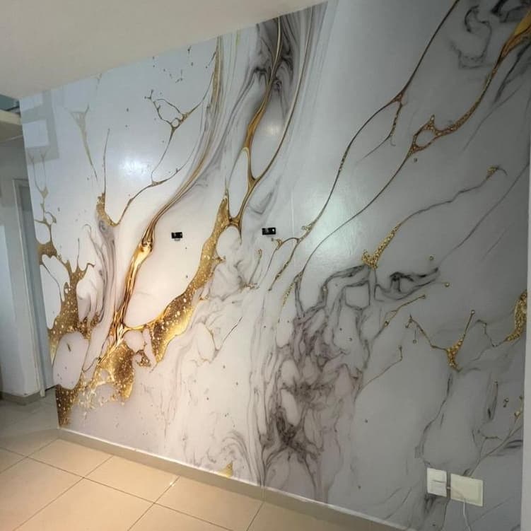 Papel de Parede Painel Mármore - Adesivo Lavável – 1,50L x 2,60A – Toque de Elegância
