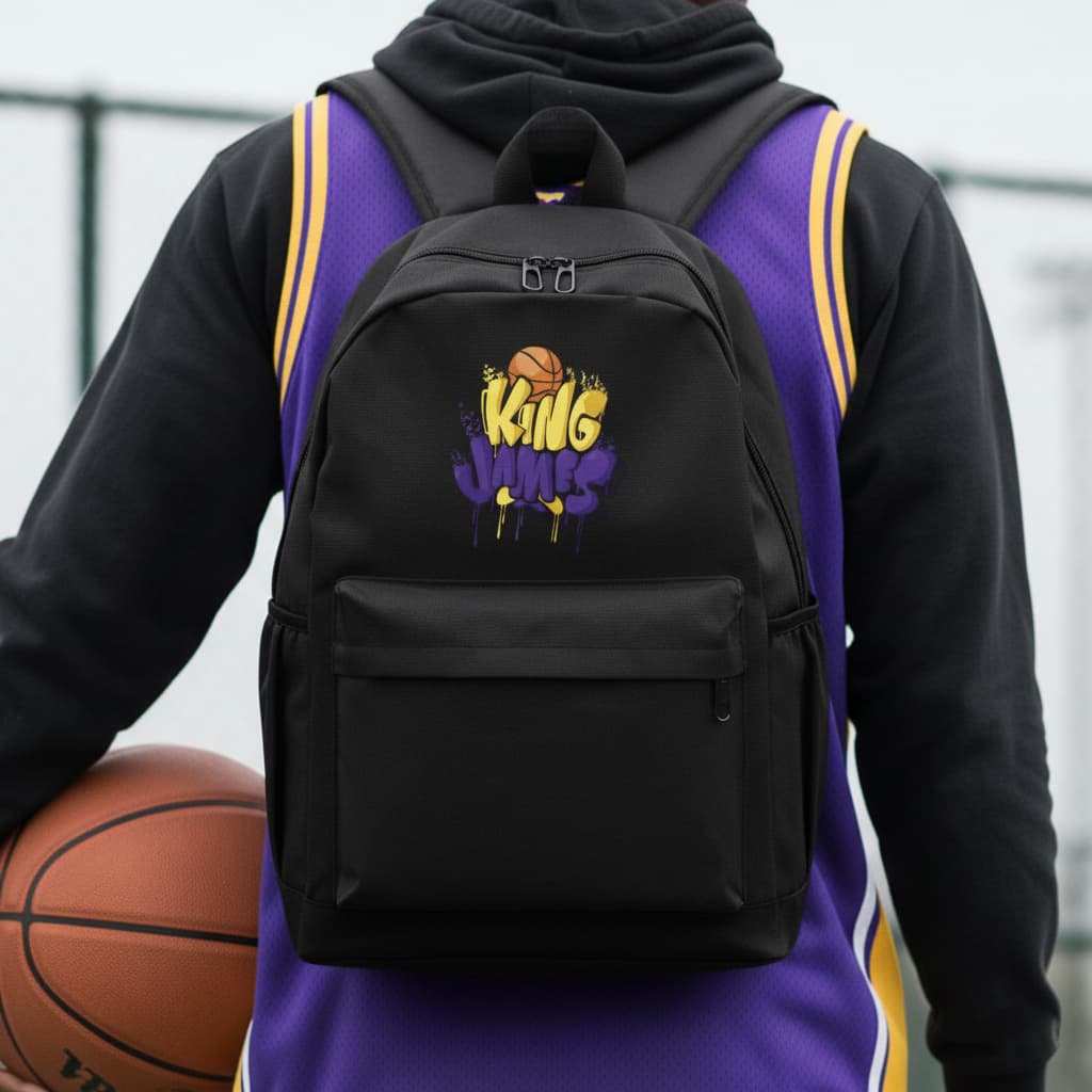Mochila King James Basquete Bolsa Masculina Criança Resistente Para Escola Treino Academia Dia a Dia