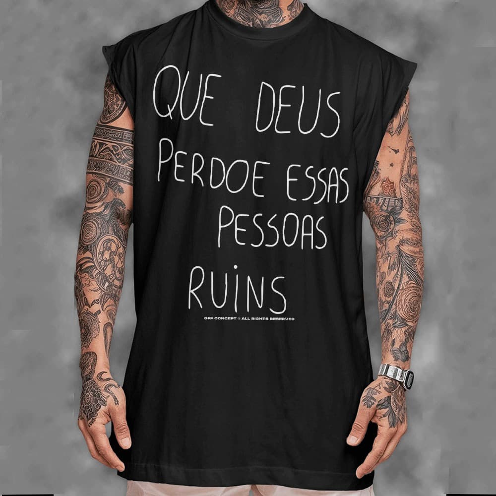 Camiseta regata machao oversized masculino Adriano Imperador Graphic Tee Longline Off Concept