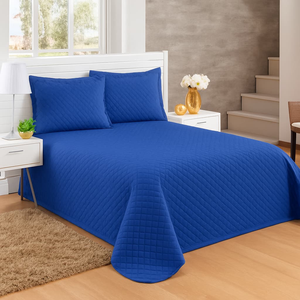 Cobre Leito Solteiro Casal e Queen Matelado 3 Pecas Ultrassonico Premium 100% Poliéster Alta Qualidade