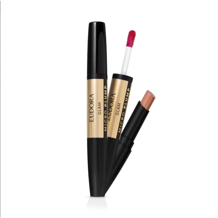 Batom Duo Avelã Magnífico Glam Micro Plump 1,8g