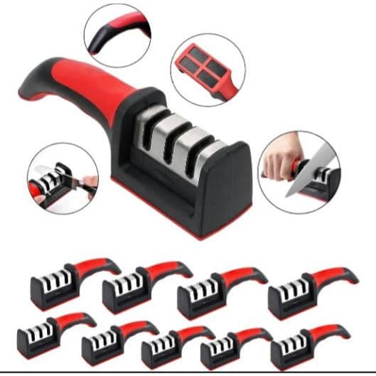 Kit 10 Afiador e Amolador de Facas e Tesouras 3 Tipos Pedras