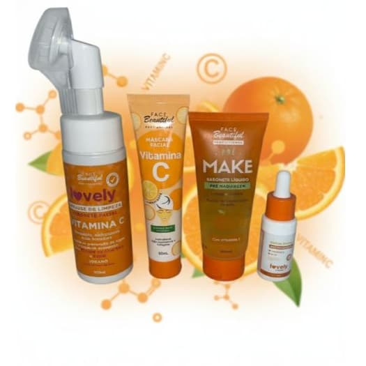 MOUSSE DE LIMPEZA+MASCARA FACIAL+SABONETE PRE MAKE+SERUM  VITAMINA C