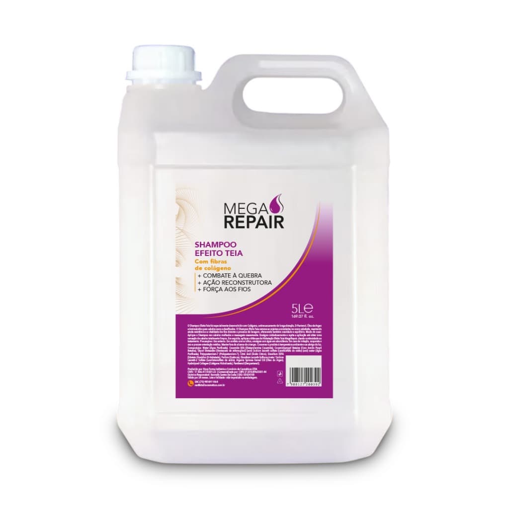 Shampoo Efeito Teia 5 Litros Mega Repair | Limpeza Profunda e Refrescante | Uso Profissional Cabelos