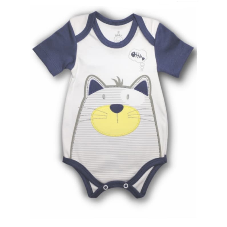 BODY ESTAMPADO E BORDADO ANIMAIS BABY CHARMY - MASCULINO