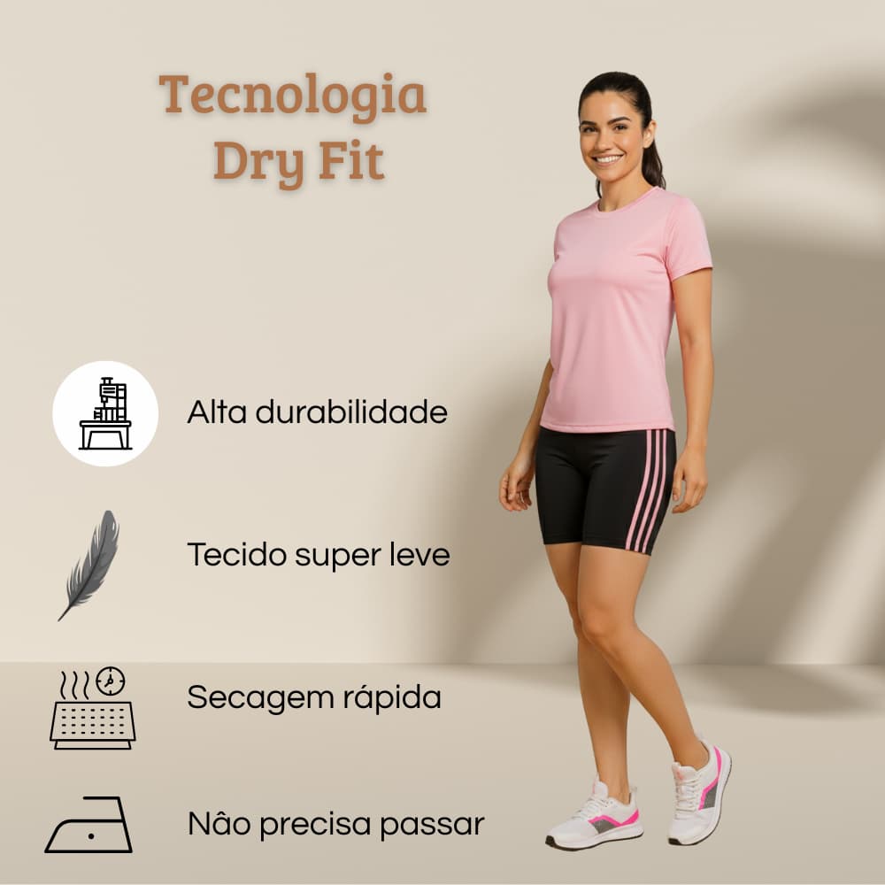 Blusa Dry Fit Feminina Fitnees Academia Casual Baby Look Feminina Blusa Basica Lisa Dia a Dia eleganteTreino confortavel