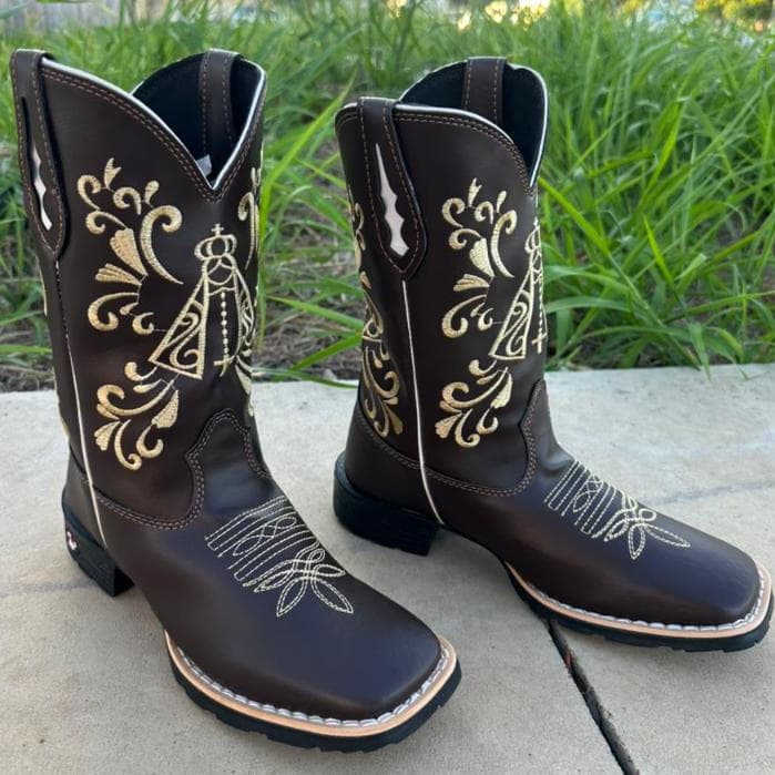 Botina Feminina Bordada Nossa Senhora Texana Country