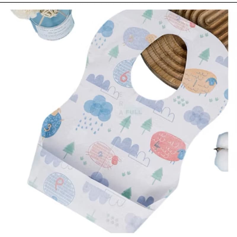 Babador Descartável com Bolso 20 unid. | Introdução Alimentar Bebê Infantil