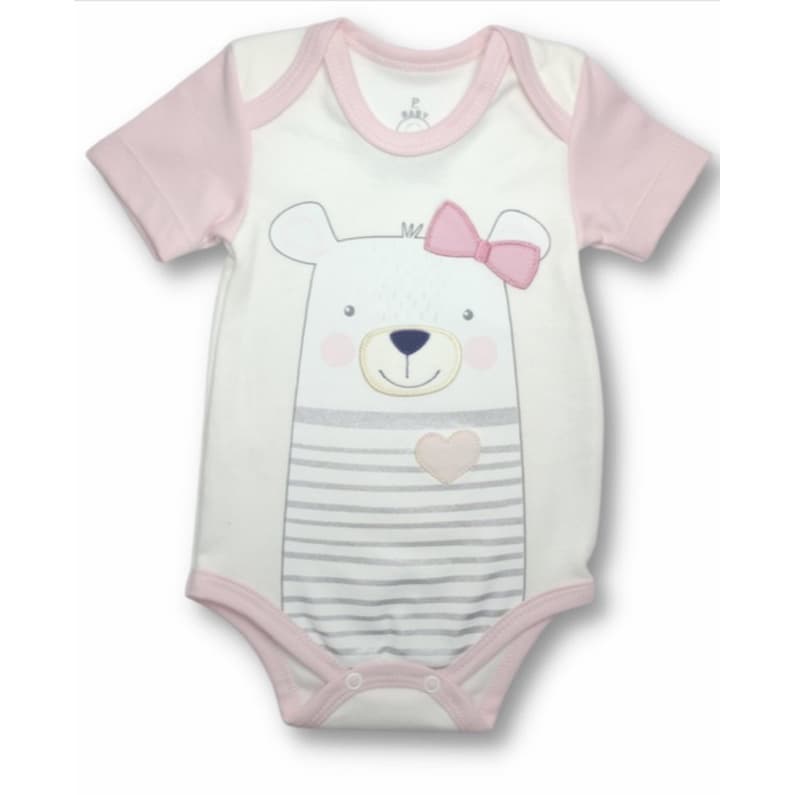 BODY ESTAMPADO E BORDADO URSO BABY CHARMY - FEMININO
