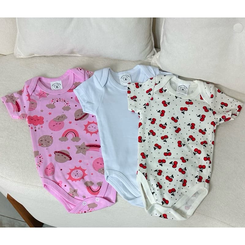 kit de Body suedine 03 peças Menina