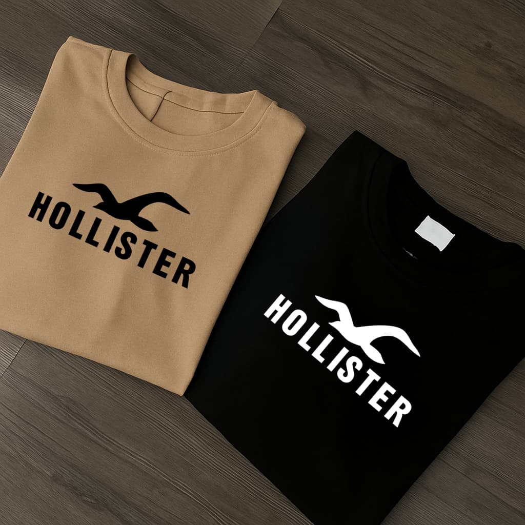 KIT 2 Camisetas Masculina HOLLISTER Lançamento 100% Algodão Unissex Feminina Camisa Blusa Várias Cores