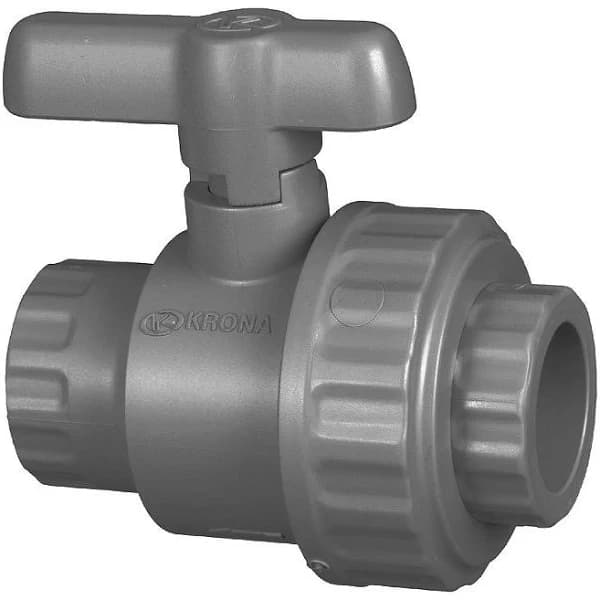 REGISTRO ESFERA SOLDÁVEL COM UNIÃO PVC 20mm KRONA CINZA