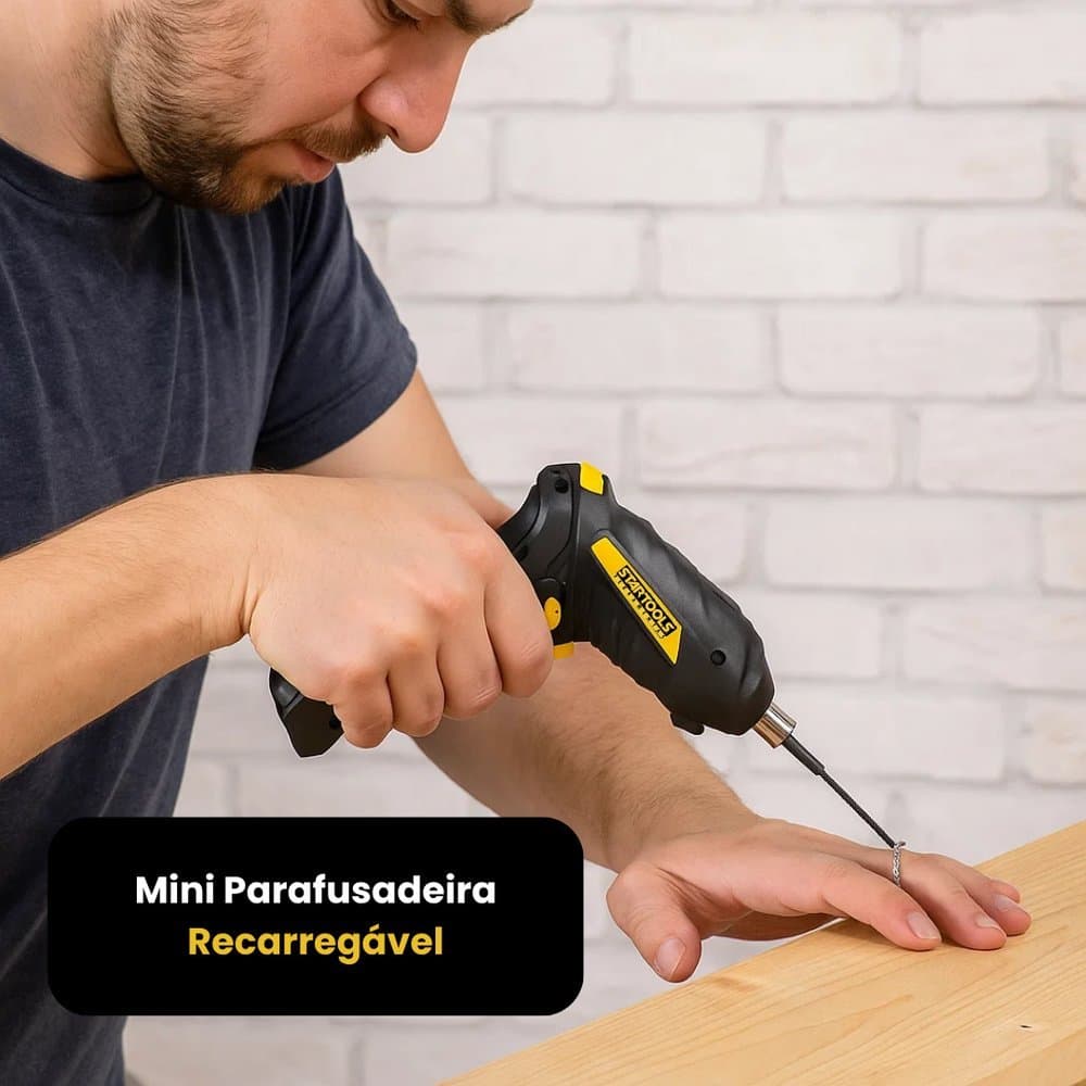 Mini Parafusadeira Recarregável 3.6V 🔋 1300mAh Portátil Kit Bits Brocas Compacta Doméstica