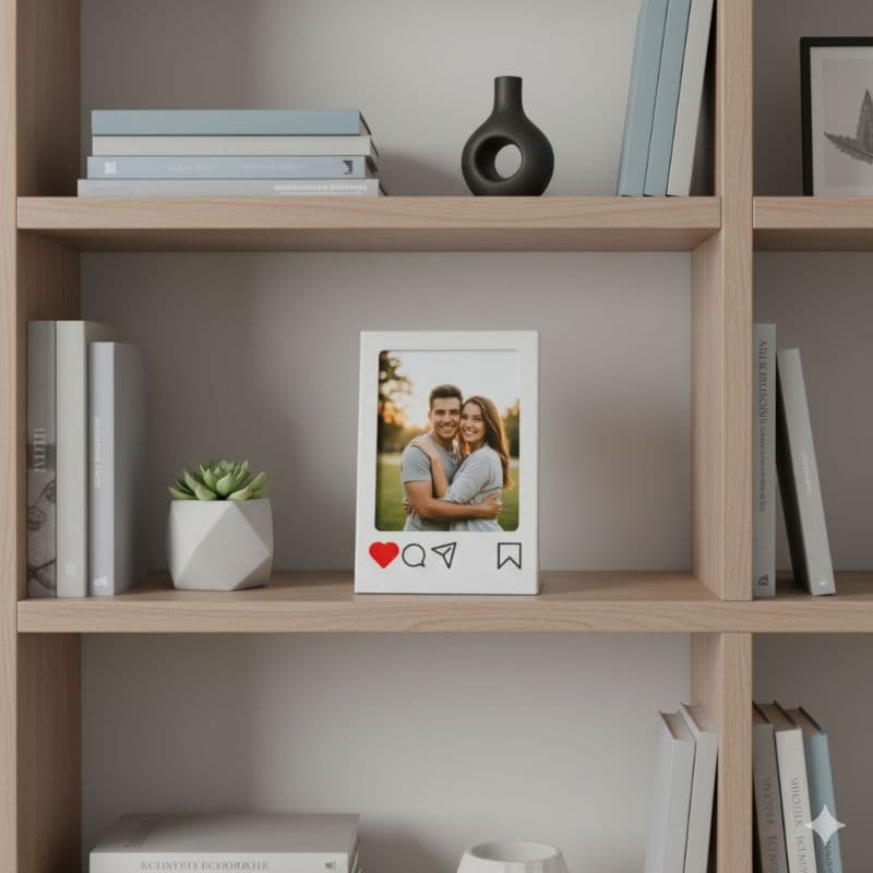 Porta Retrato Instagram para Foto Polaroid Fujifilm InstaX Mini 85x54mm  Branco ou Preto - Impressão 3D