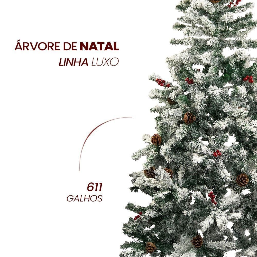 Arvore De Natal Pinheiro 1,80m Luxo Verde 611 Galhos