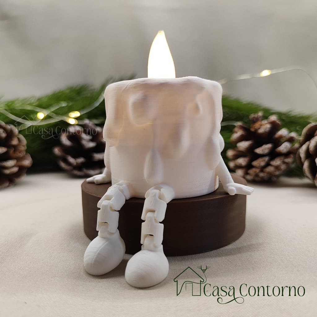 Velinha com Perninhas Articuladas – Enfeite Natalino com LED