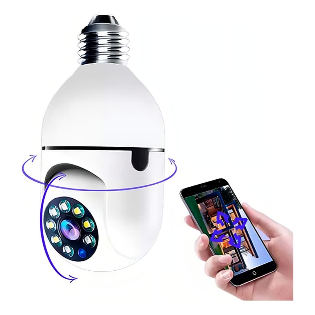 Câmera De Segurança Vigilância IP Wi-Fi 360° Visão Noturna FullHD Bivolt Com Alto Falante