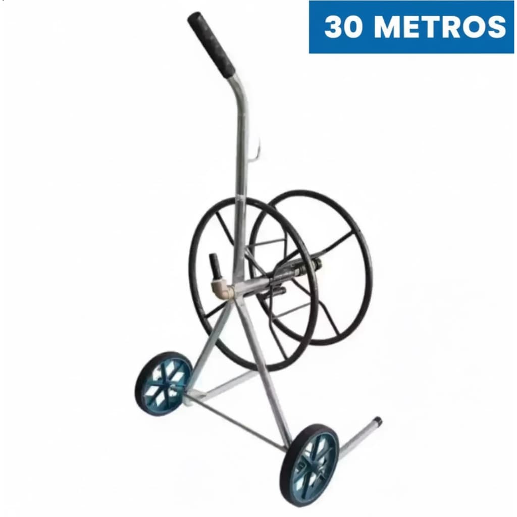 Carrinho Enrolador Mangueira 30 Metros em Metal