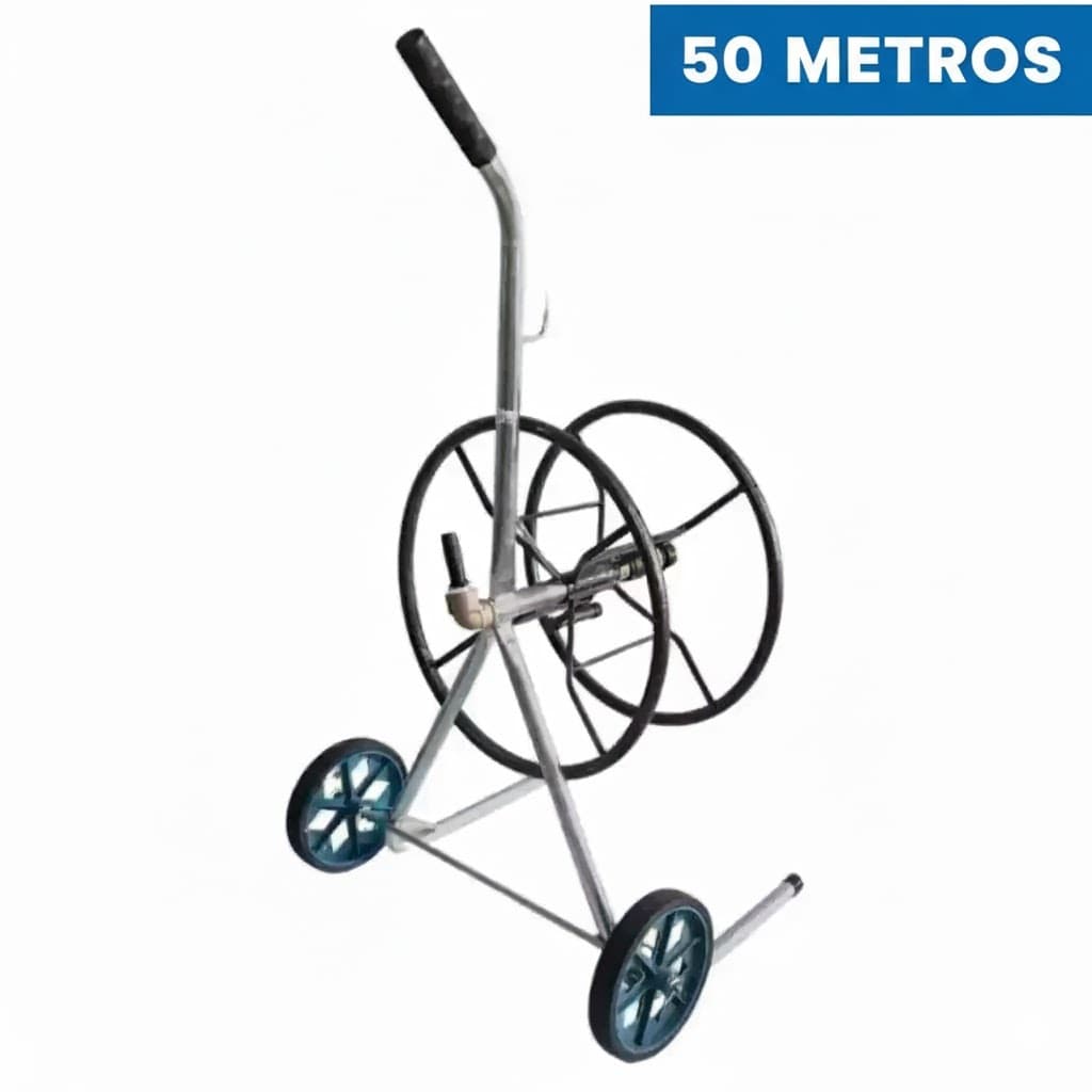 Carrinho Enrolador Mangueira 50 Metros em Metal