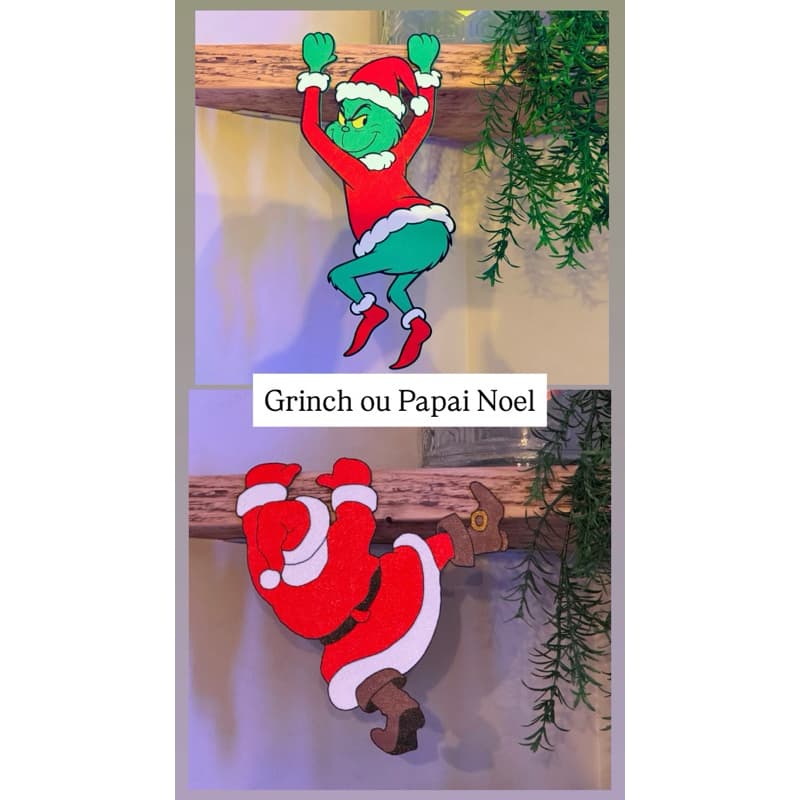 Decoração Enfeite De Natal Grinch ou Papai Noel Pendurado Decoração de Natal