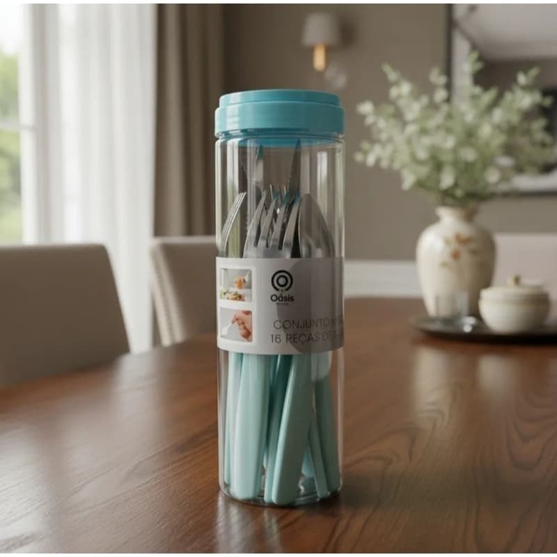 Faqueiro Talher De Cozinha Aço Inox Faca Garfo Colher 25 Pçs