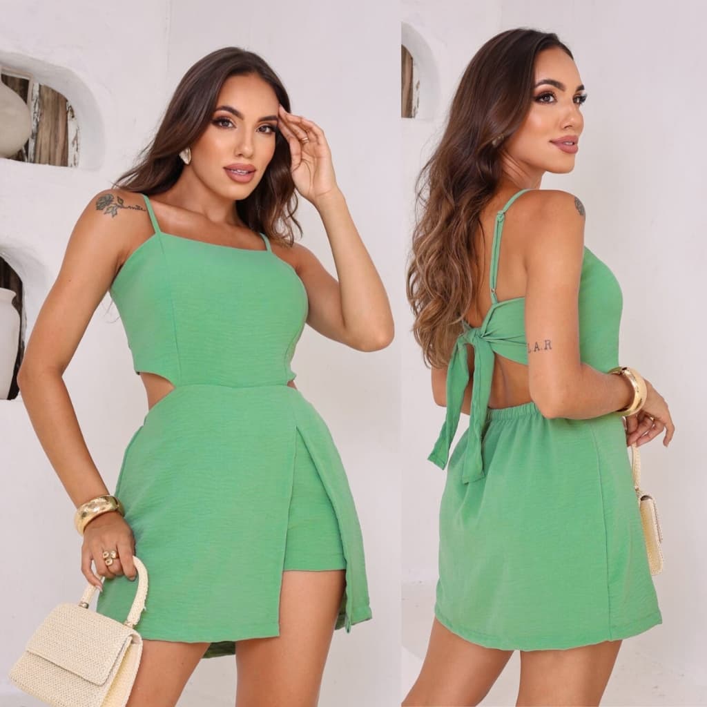 Macaquinho short saia feminino