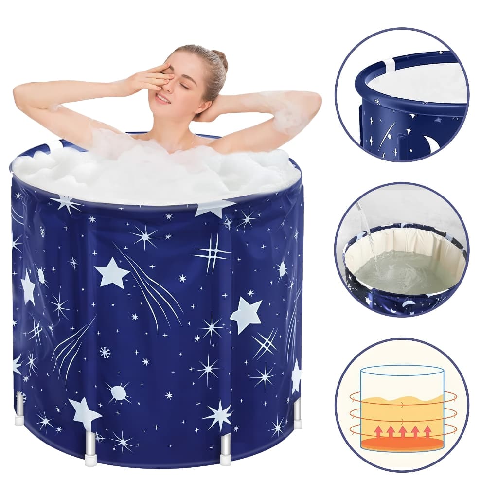 Banheira Ofurô Dobrável Portátil 70CM Retangular PVC Adulto Banheira Ofurô Portátil Alta Qualidade