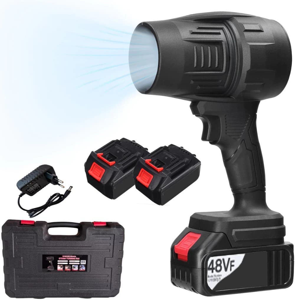 Soprador turbo portátil usb recarregável 2 baterias Bivolt forte  (48v)