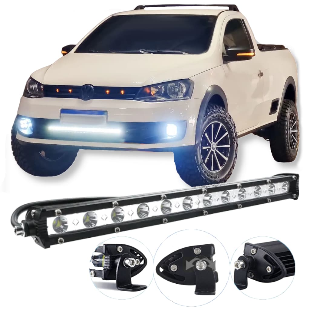 Farol Auxiliar Barra De LED 54W Luz Enfeite Camionete Carro Parachoque