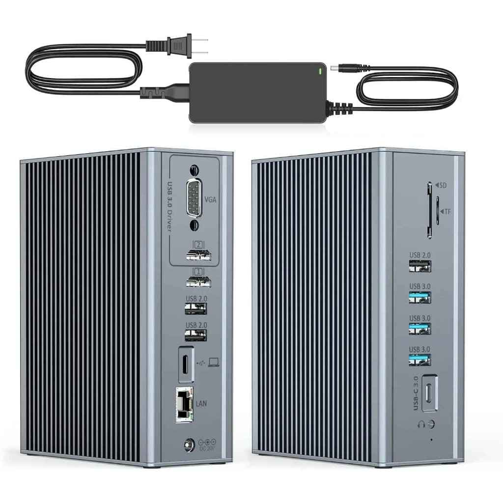 Docking Station Hub USBC 15em1 vídeo,compatível MacBook e Windows 4 Telas Diferente Com Alimentador