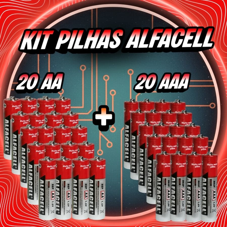 Alfacell 20AAA Palito + 20AA Normal 40 Unidades