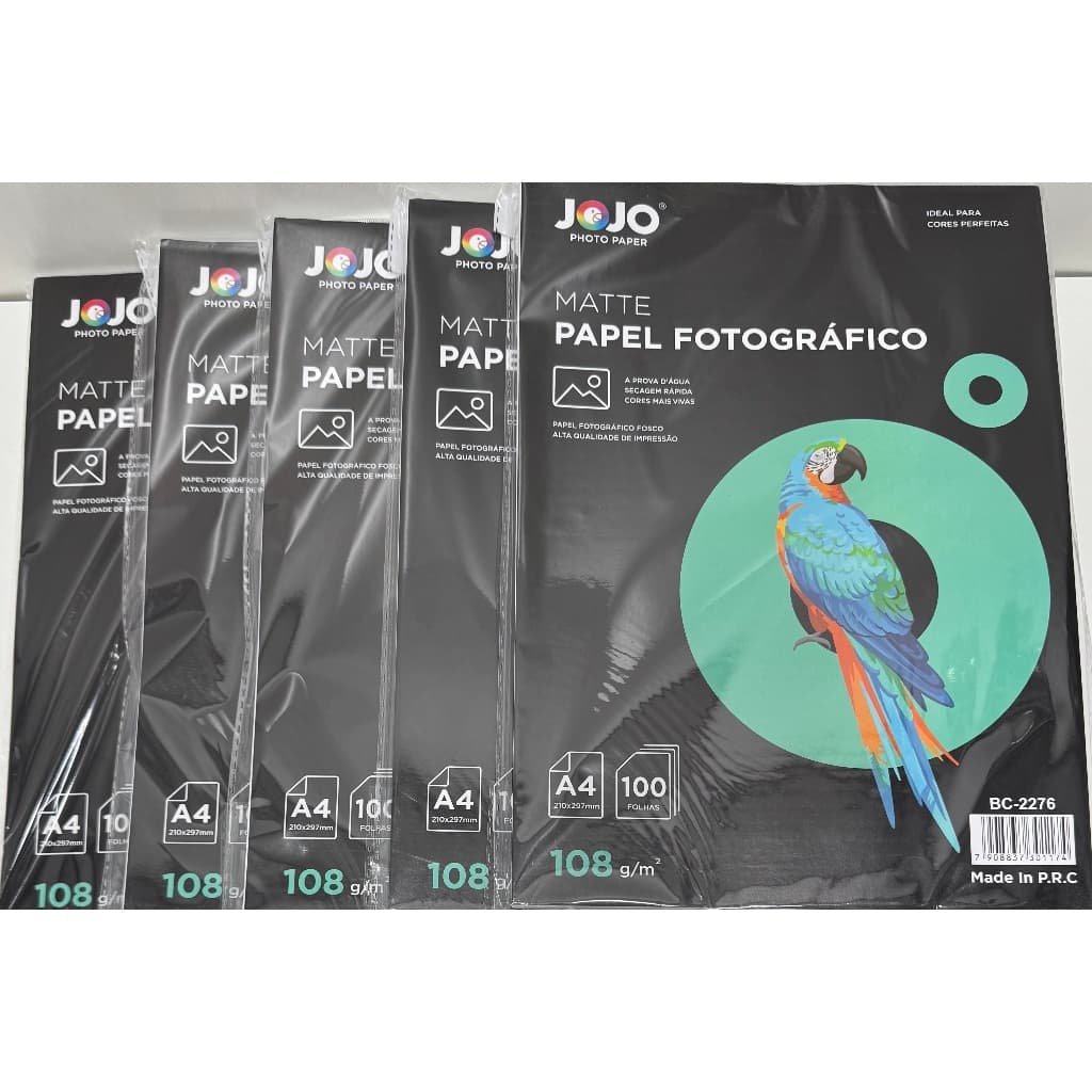 MATTE A4 108 G. PAPEL FOTOGRÁFICO FOSCO.A PROVA D`ÁGUA.KIT COM 500 FOLHAS.
