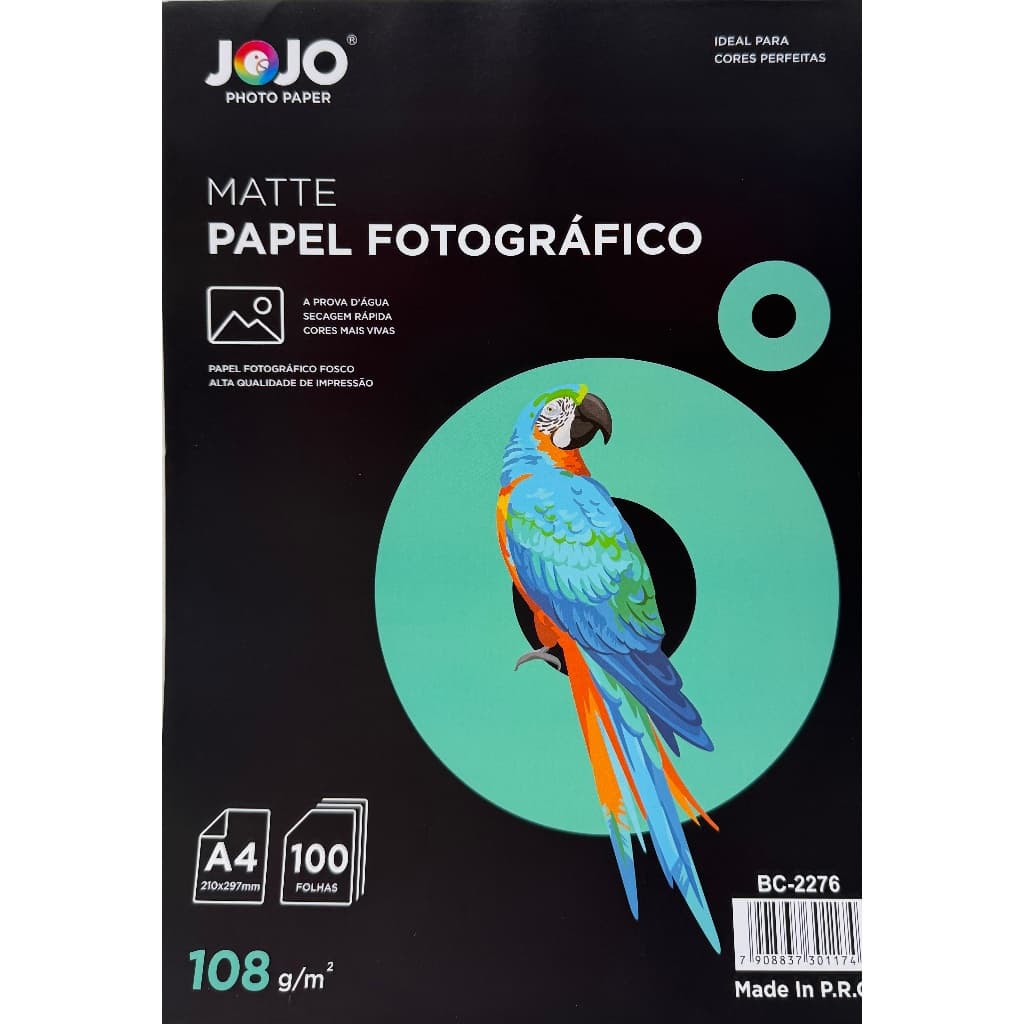 MATTE 108 G A4 FOTOGRAFICO FOSCO ,PAPEL PREMIUM A PROVA D`DÁGUA.200 FOLHAS