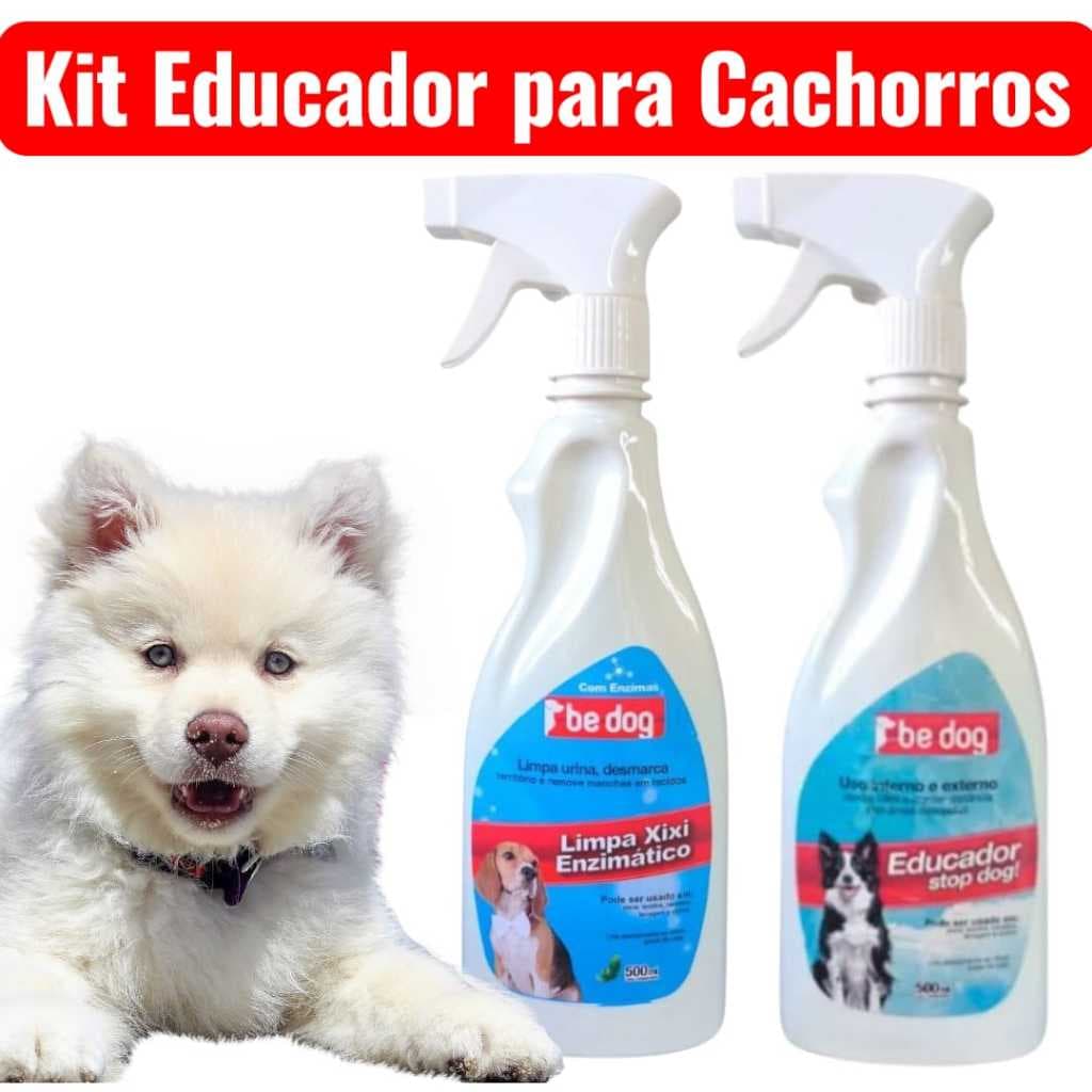Kit 1 Limpa Xixi Desmarca Território + 1 Educador Repelente Stop Dog - 500ml Cada - Be Dog