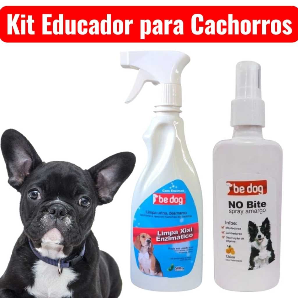 Kit 1 Limpa Xixi Enzimático Desmarca Território 500ml + 1 No Bite Spray Amargo 120ml - Be Dog
