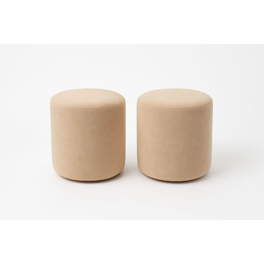 KIT DE 2 PuFF redondo Nilo, Pufs Decorativos Premium, Quarto, sala, escritório premium.
