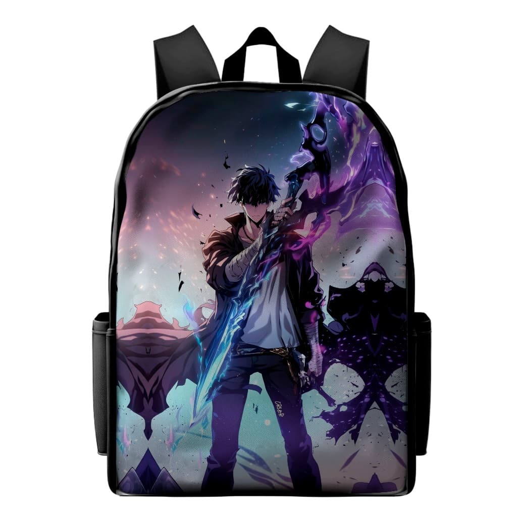 Mochila Escolar Casual Infantil Solo Leveling Jin Woo Estampado Volta As Aulas Leve