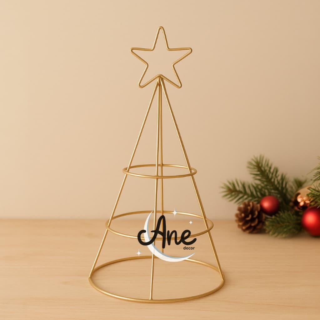 Árvore de Natal Decorativa Ferro Casa Sala Recepção Escritório Minimalista Merry Christmas 31x18